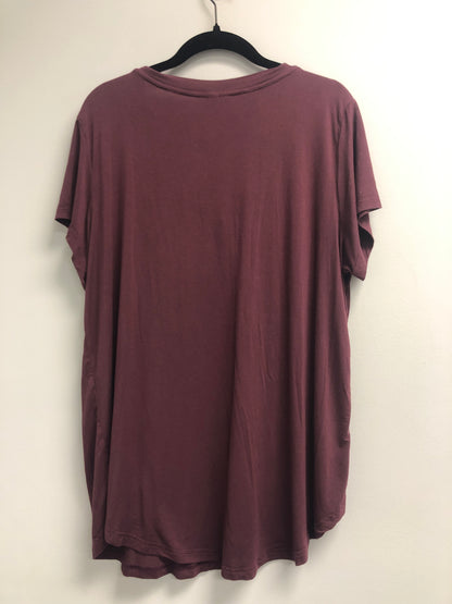 Outlet 7094 - V-Neck Boyfriend Nursing Tee - Wine - Extra Large