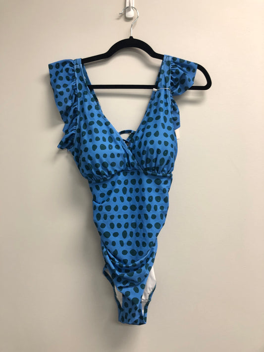 Outlet 6997 - Latched Mama Lace Up Nursing Swim One Piece - Final Sale - Teal Surf - Medium