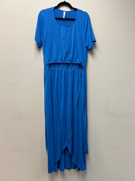 Outlet 7310 - Latched Mama Petal Maxi Nursing Dress - Blue - 1X