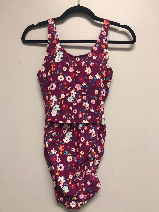 Outlet 6566 - Latched Mama Maternity & Postpartum Gathered Nursing Swim Tank - Final Sale - Berry Punch - Extra Small