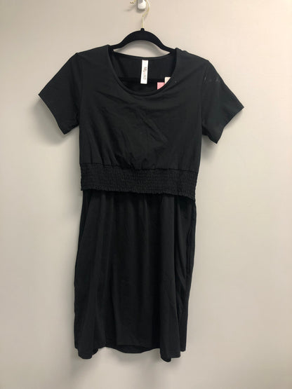 Outlet 6989 - Latched Mama Ruched Waist Nursing Dress - Black - Small