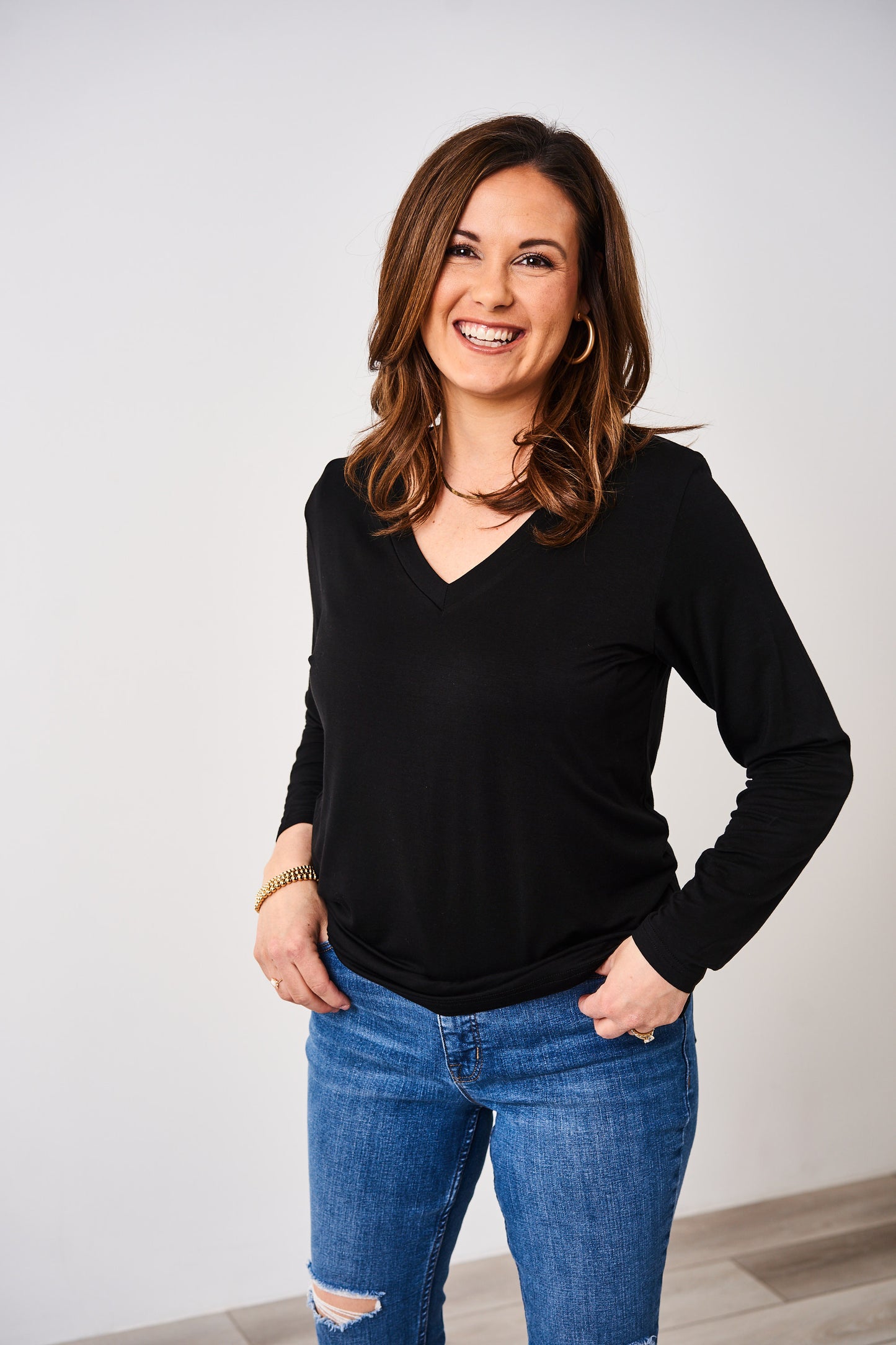 Latched Mama Go-To V-Neck Long Sleeve Nursing Top