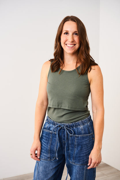 Latched Mama Ribbed Nursing Tank