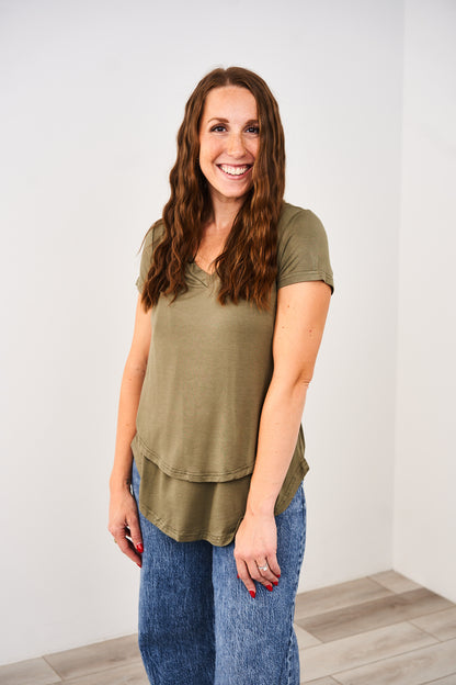 V-Neck Boyfriend Nursing Tee