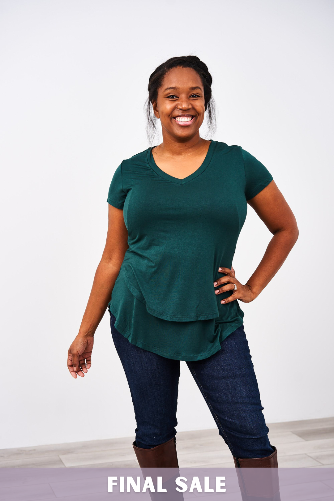 Latched Mama V-Neck Boyfriend Nursing Tee - Final Sale