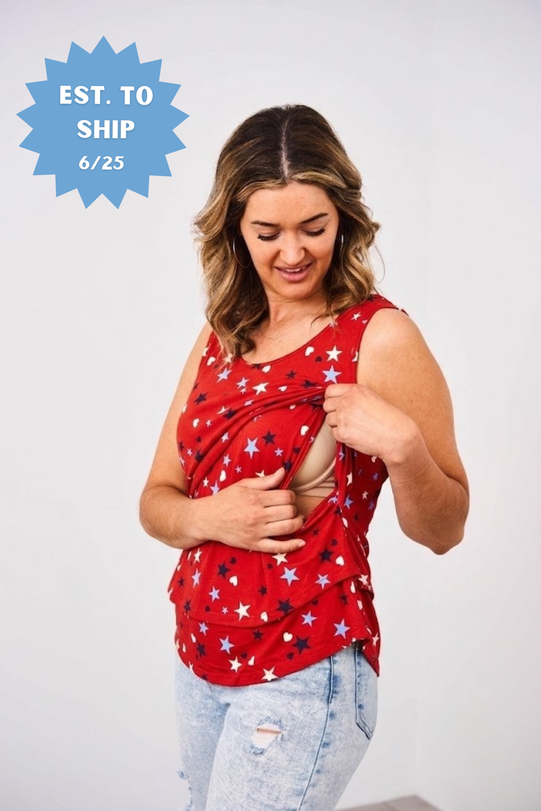 Latched Mama Stars & Hearts Swing Nursing Tank