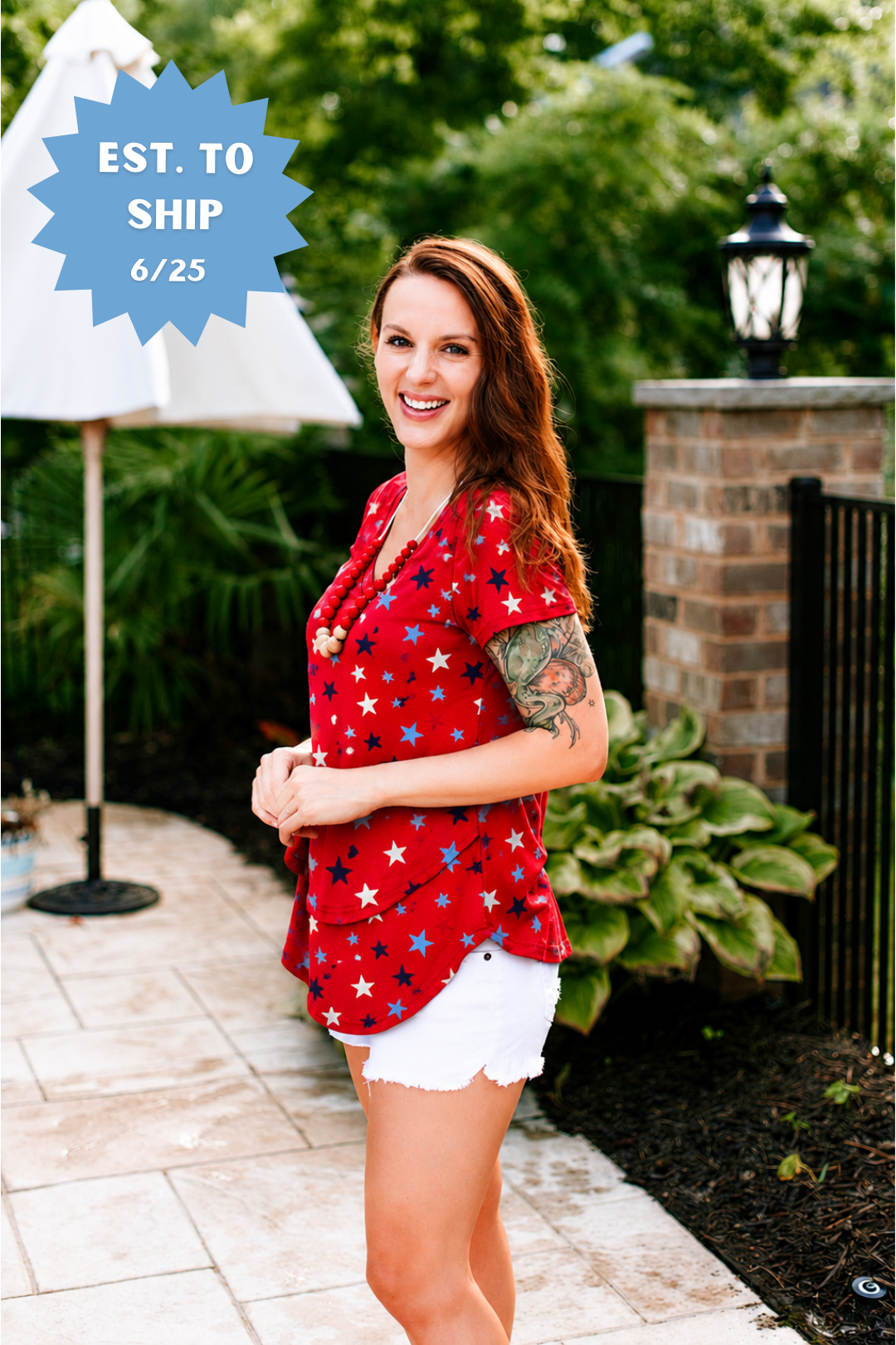 Latched Mama Stars & Hearts Boyfriend Nursing Tee