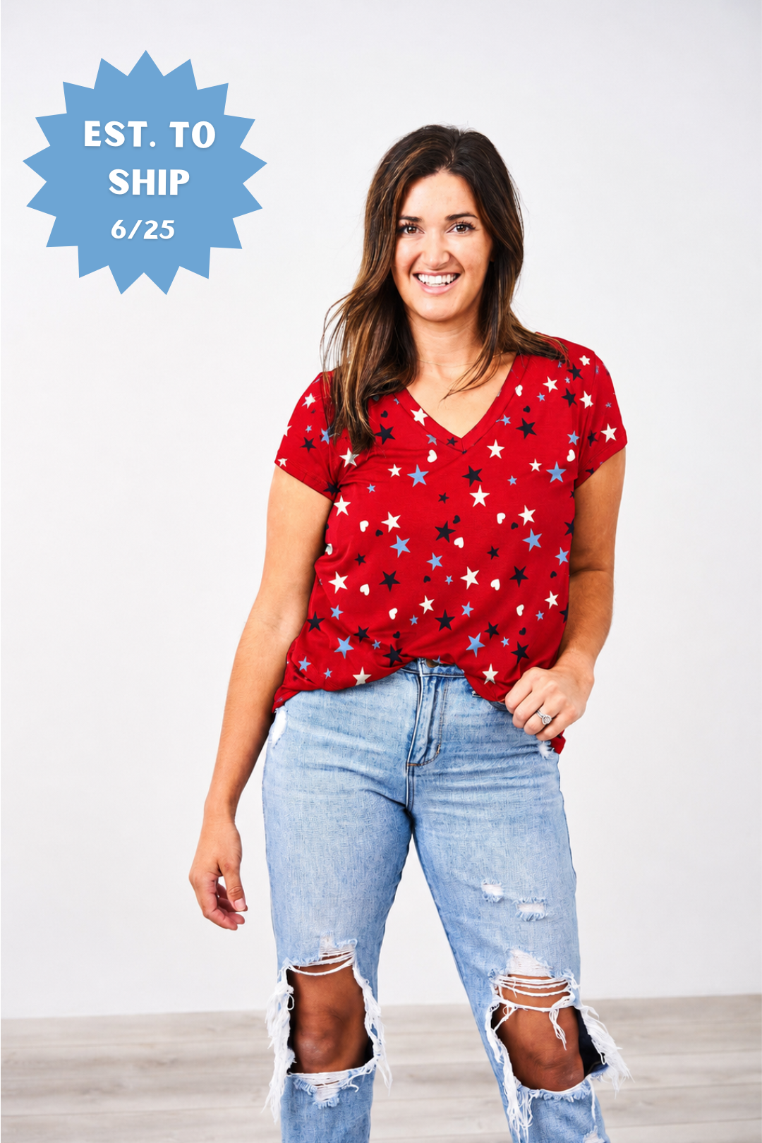 Latched Mama Stars & Hearts Boyfriend Nursing Tee