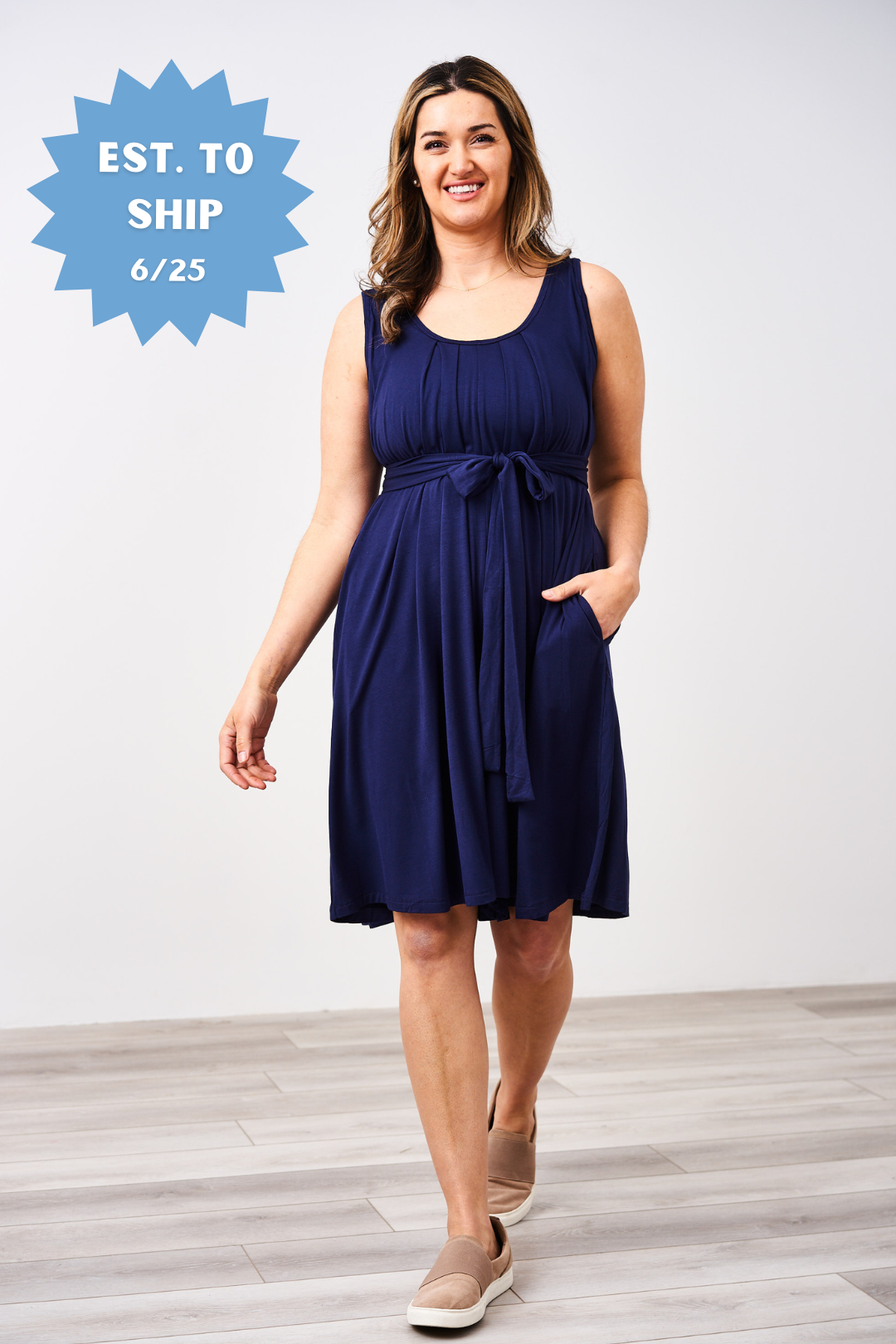 The Momper® Navy & Red Tie Nursing Romper