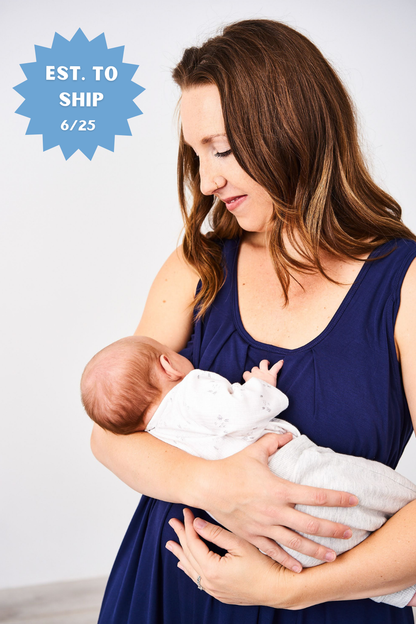 The Momper® Navy & Red Tie Nursing Romper