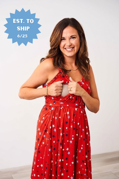 The Momper® Stars & Hearts Nursing Romper