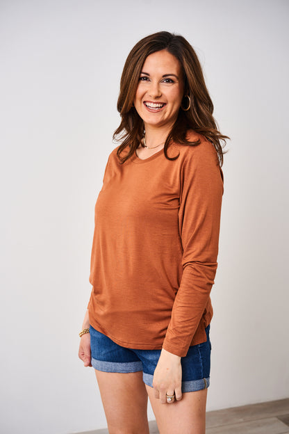 Latched Mama Classic Crewneck Long Sleeve Nursing Top