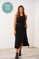 Latched Mama Ribbed Midi Nursing Slit Dress