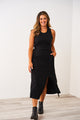 Latched Mama Ribbed Midi Nursing Slit Dress