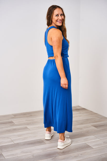 Latched Mama Ribbed Midi Nursing Slit Dress