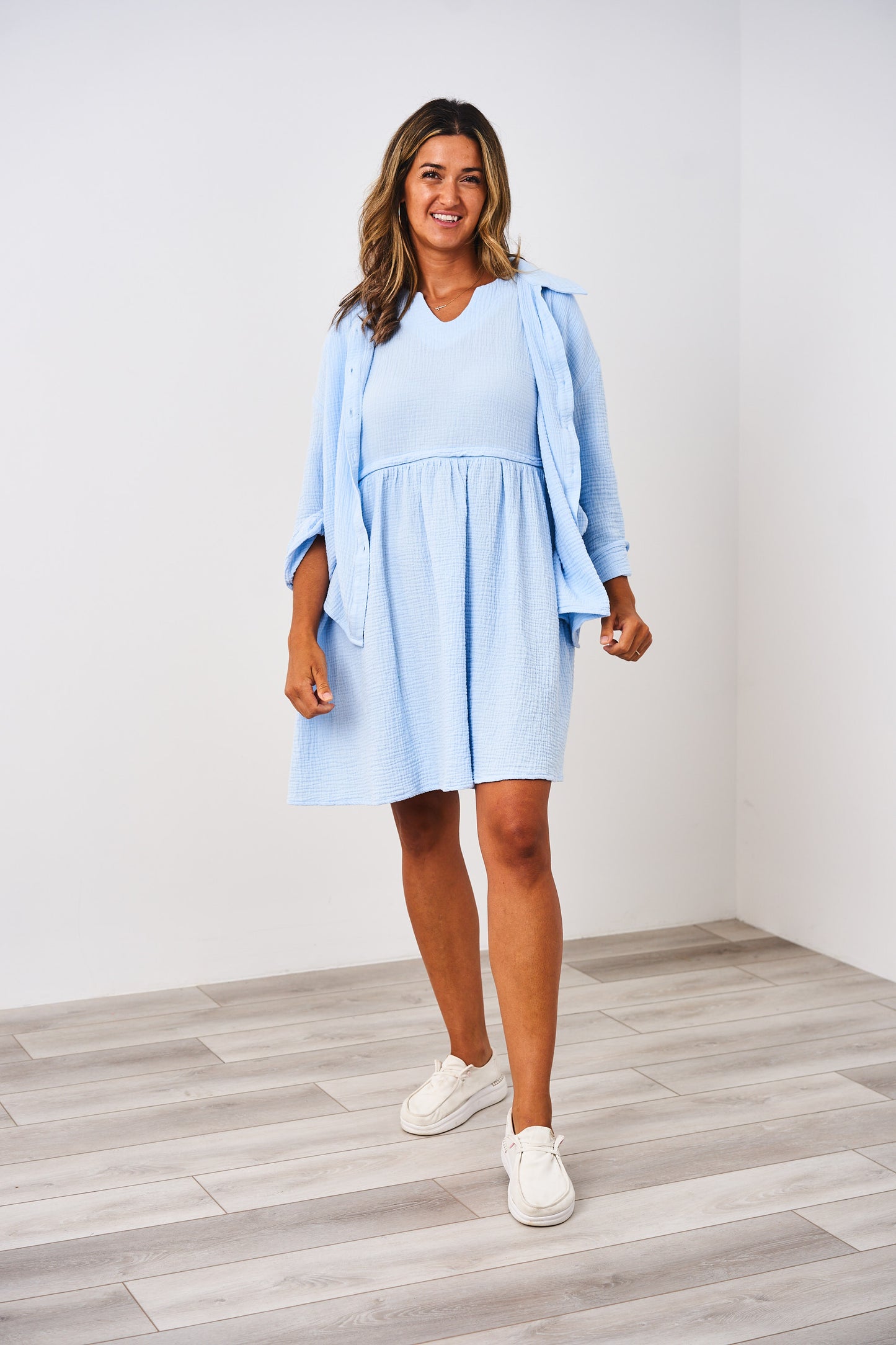 Latched Mama Coastline Cotton Zip Nursing Dress