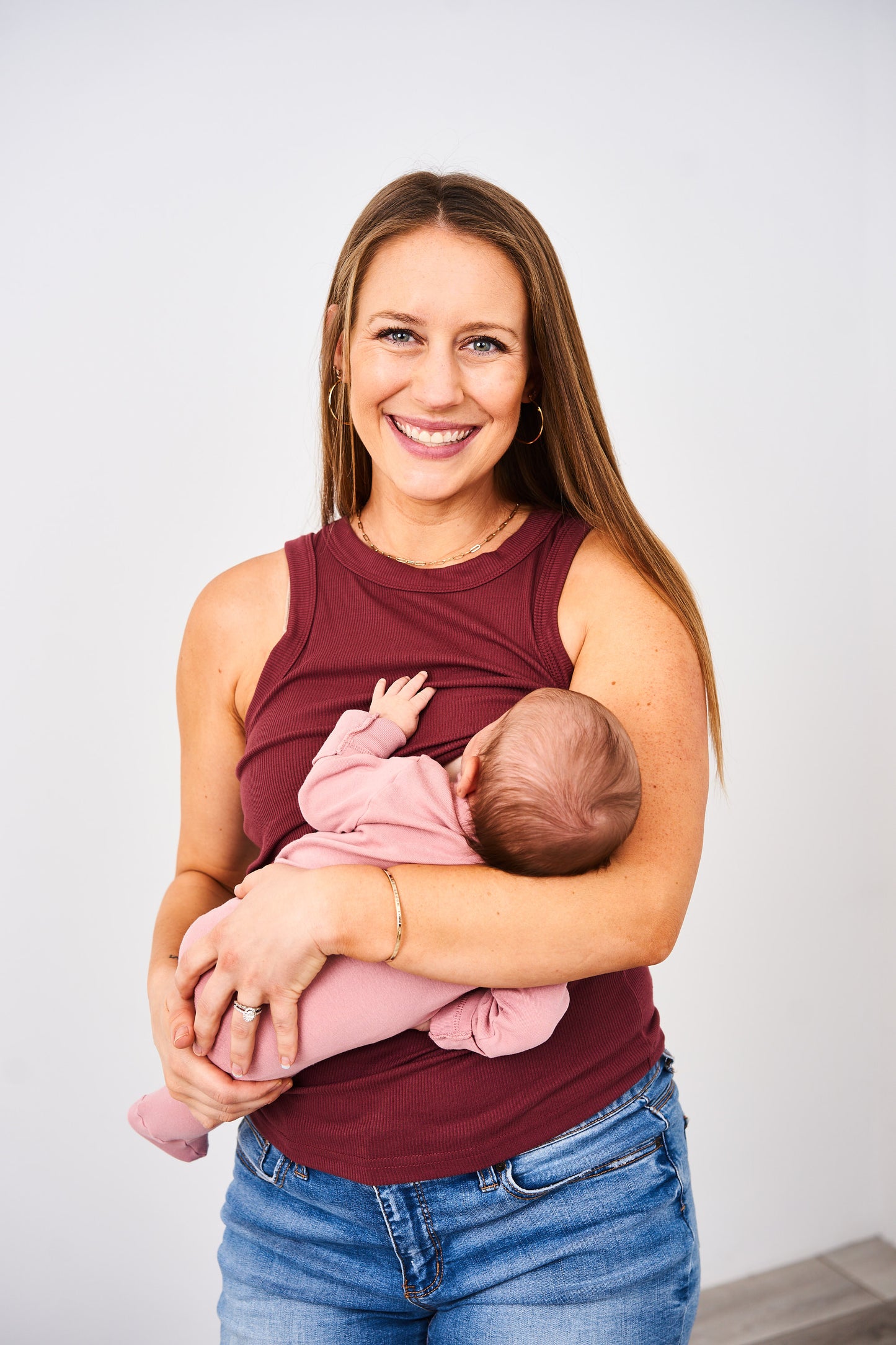 Latched Mama Ribbed High Neck Nursing Tank