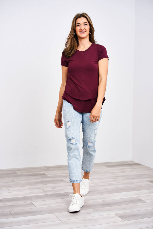 V-Neck Boyfriend Nursing Tee