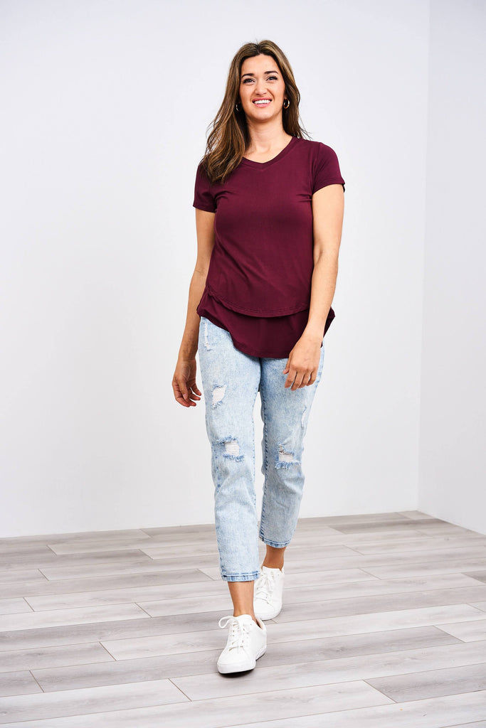 V-Neck Boyfriend Nursing Tee