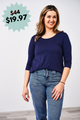 Latched Mama 3/4 Sleeve Scoop Neck Nursing Top 2.0