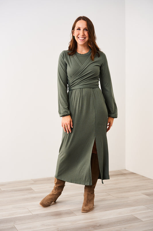 Latched Mama Ribbed Long Sleeve Nursing Wrap Top