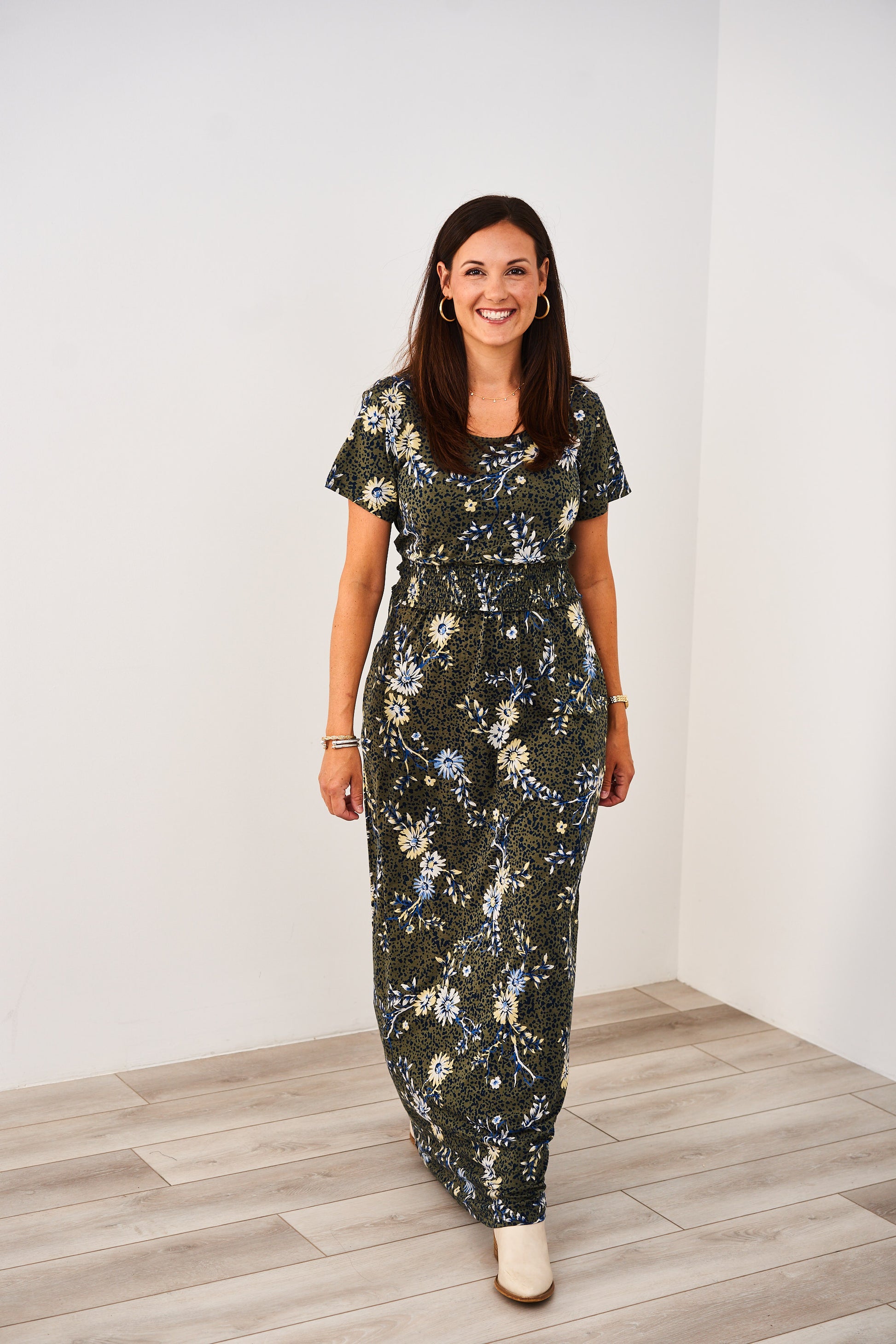 Latched Mama Ruched Maxi Nursing Dress