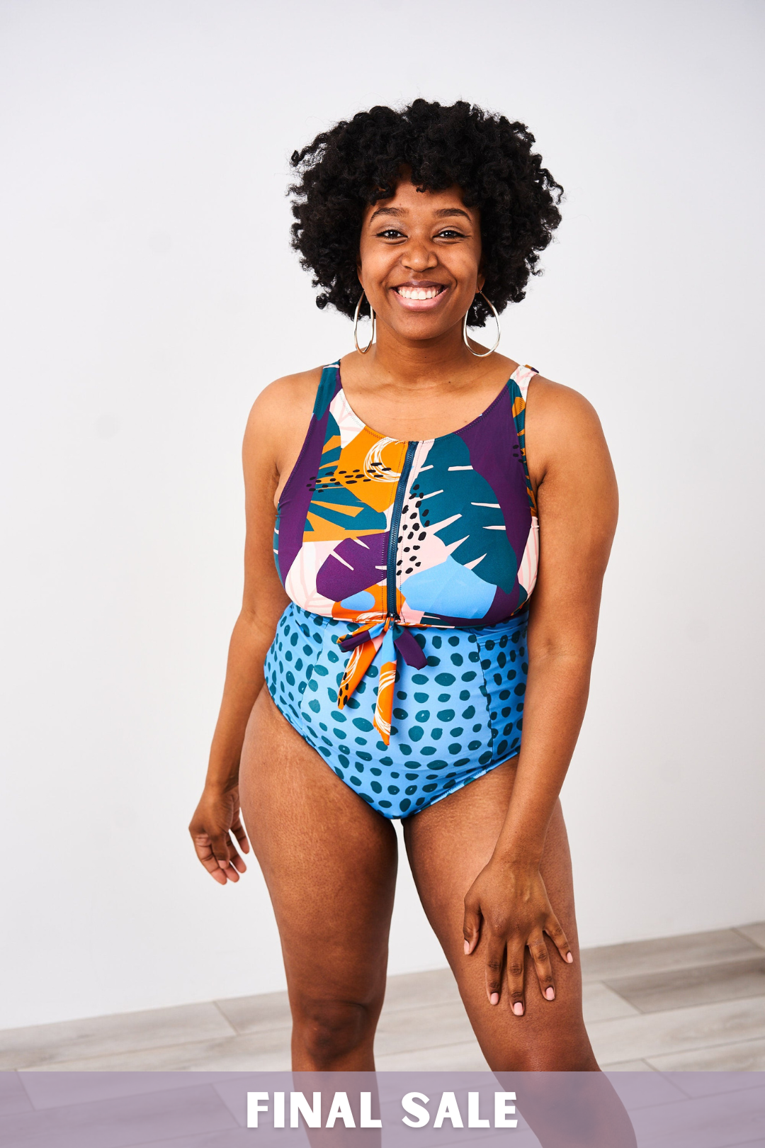 Latched Mama Front Zip Nursing Swim One Piece with Pockets - Final Sale