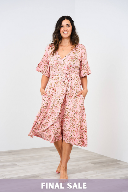 Latched Mama Labor & Postpartum Wrap Dress - Final Sale, Extra Extra Small / Mossy Meadow Latched Mama Labor & Postpartum Wrap Dress - Final Sale, Extra Extra Small / Mossy Meadow