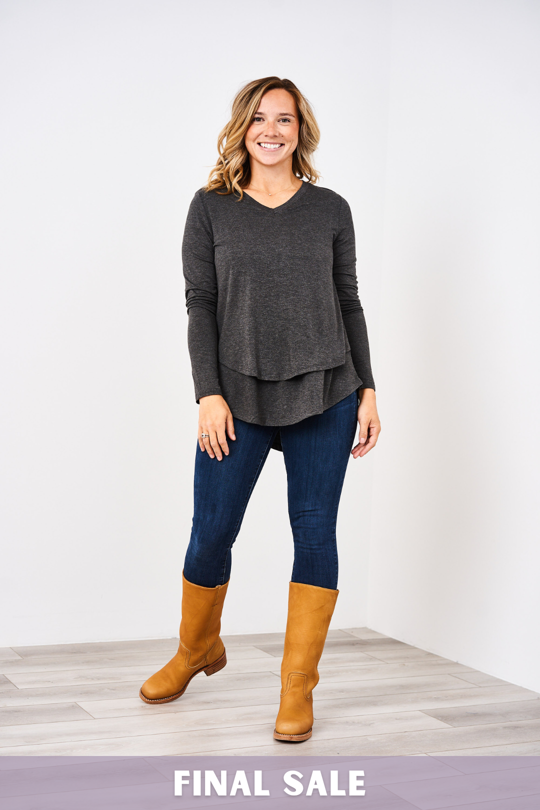 Latched Mama Long Sleeve V-Neck Tee - Final Sale