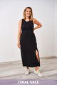 Latched Mama Ribbed Midi Nursing Slit Dress