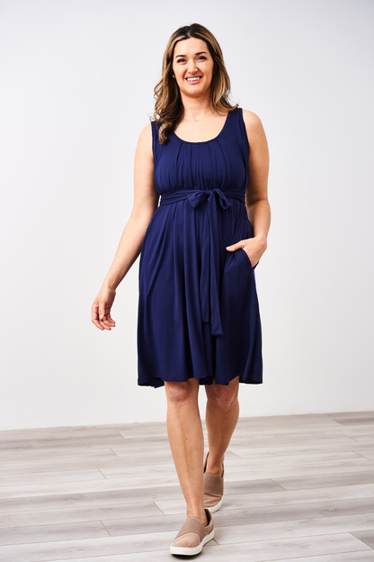 The Momper® Navy & Red Tie Nursing Romper