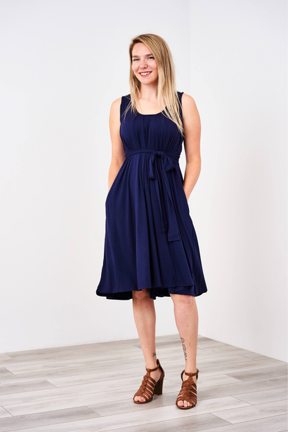The Momper® Navy & Red Tie Nursing Romper