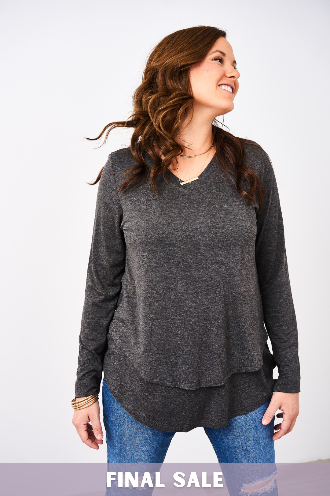 Latched Mama Long Sleeve V-Neck Tee - Final Sale