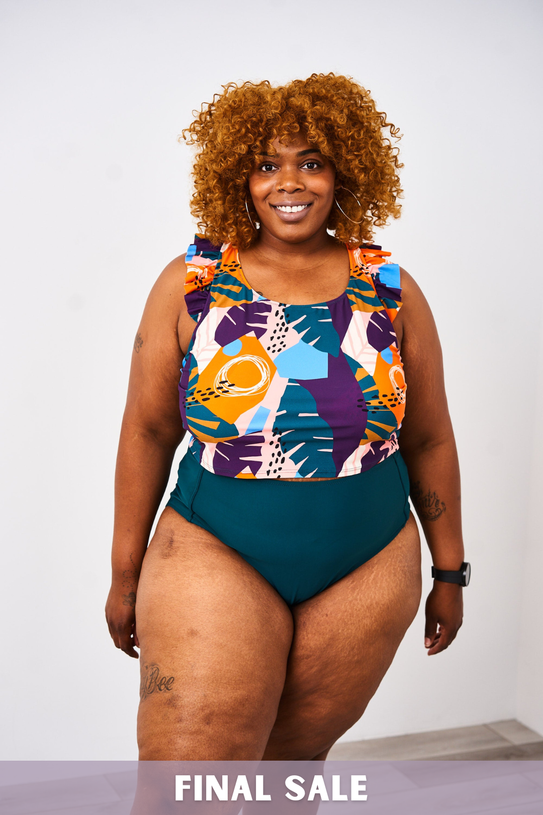 Latched Mama Ruffle Nursing Swim Crop Top Final Sale