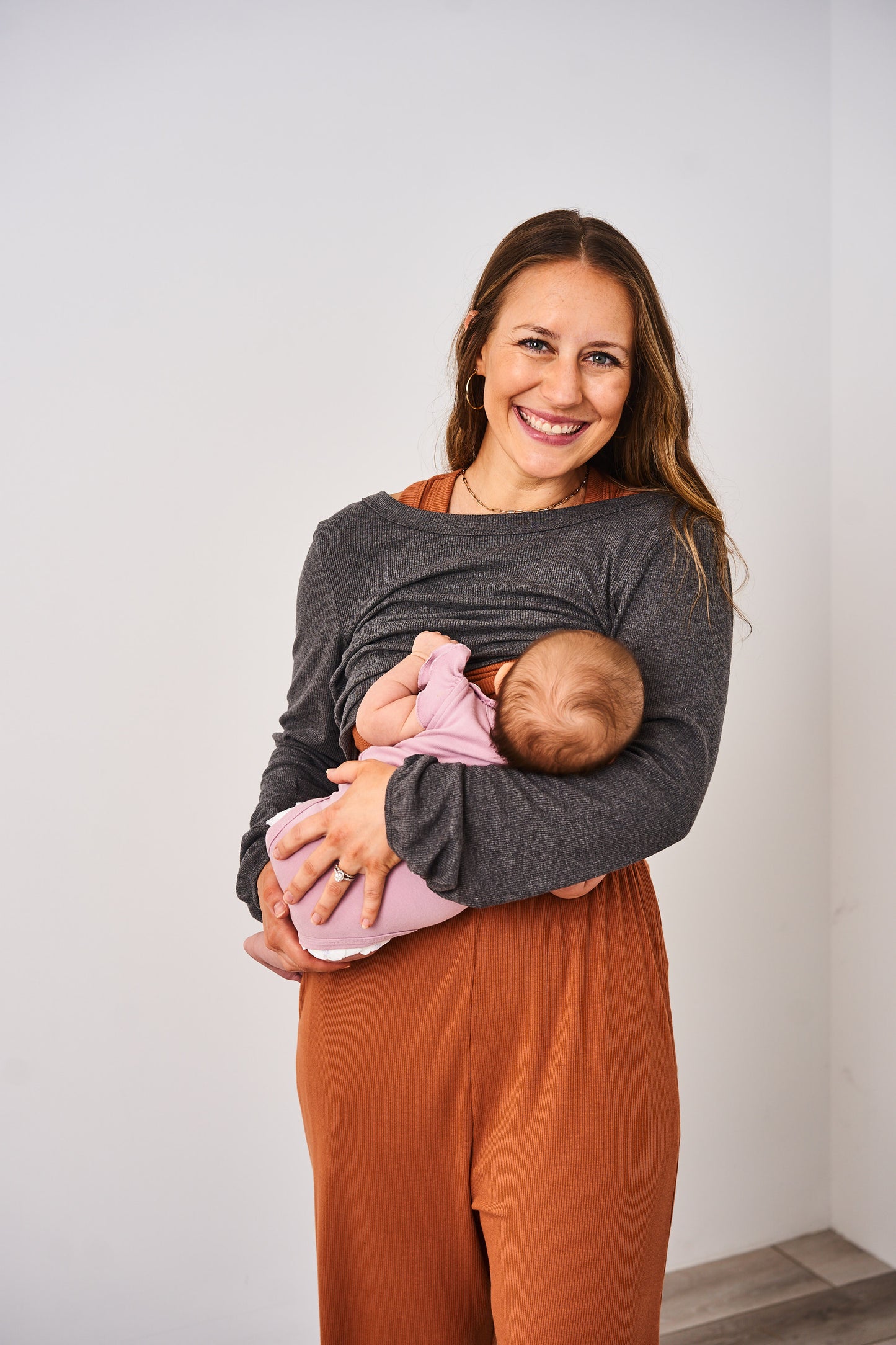 Latched Mama Ribbed Long Sleeve Nursing Wrap Top