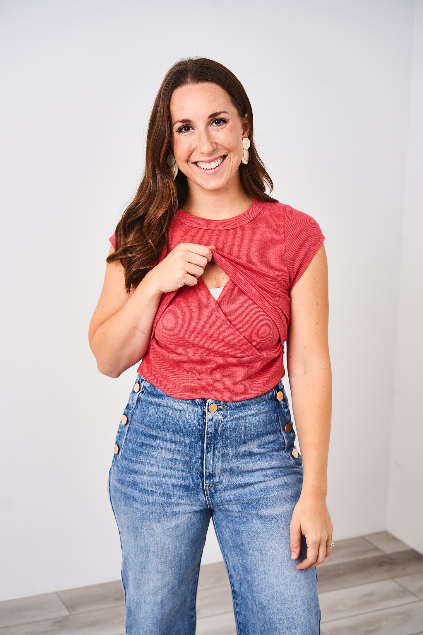 Latched Mama Ribbed Cap Sleeve Nursing Tee