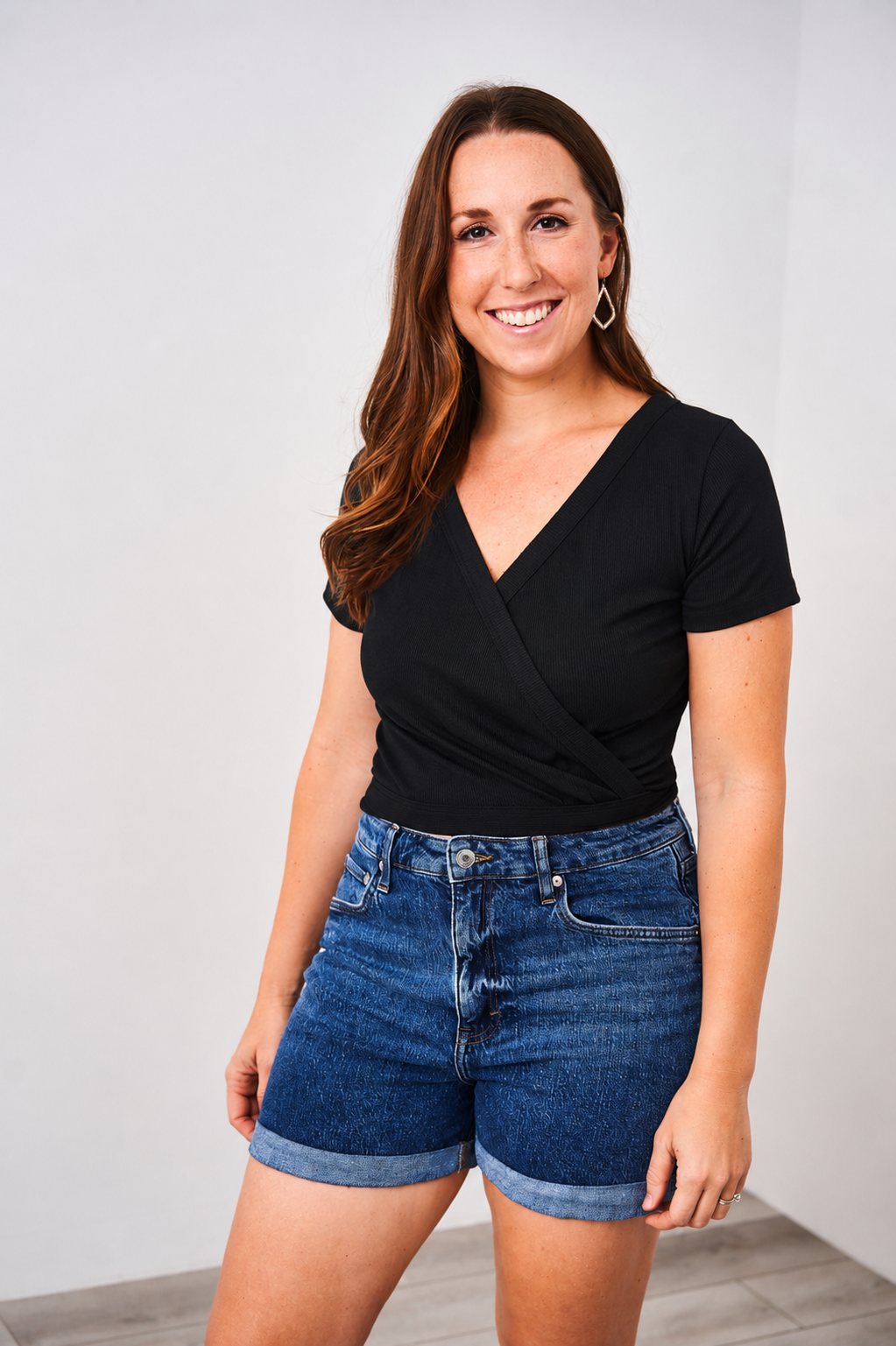 Latched Mama Ribbed Short Sleeve Nursing Wrap Top