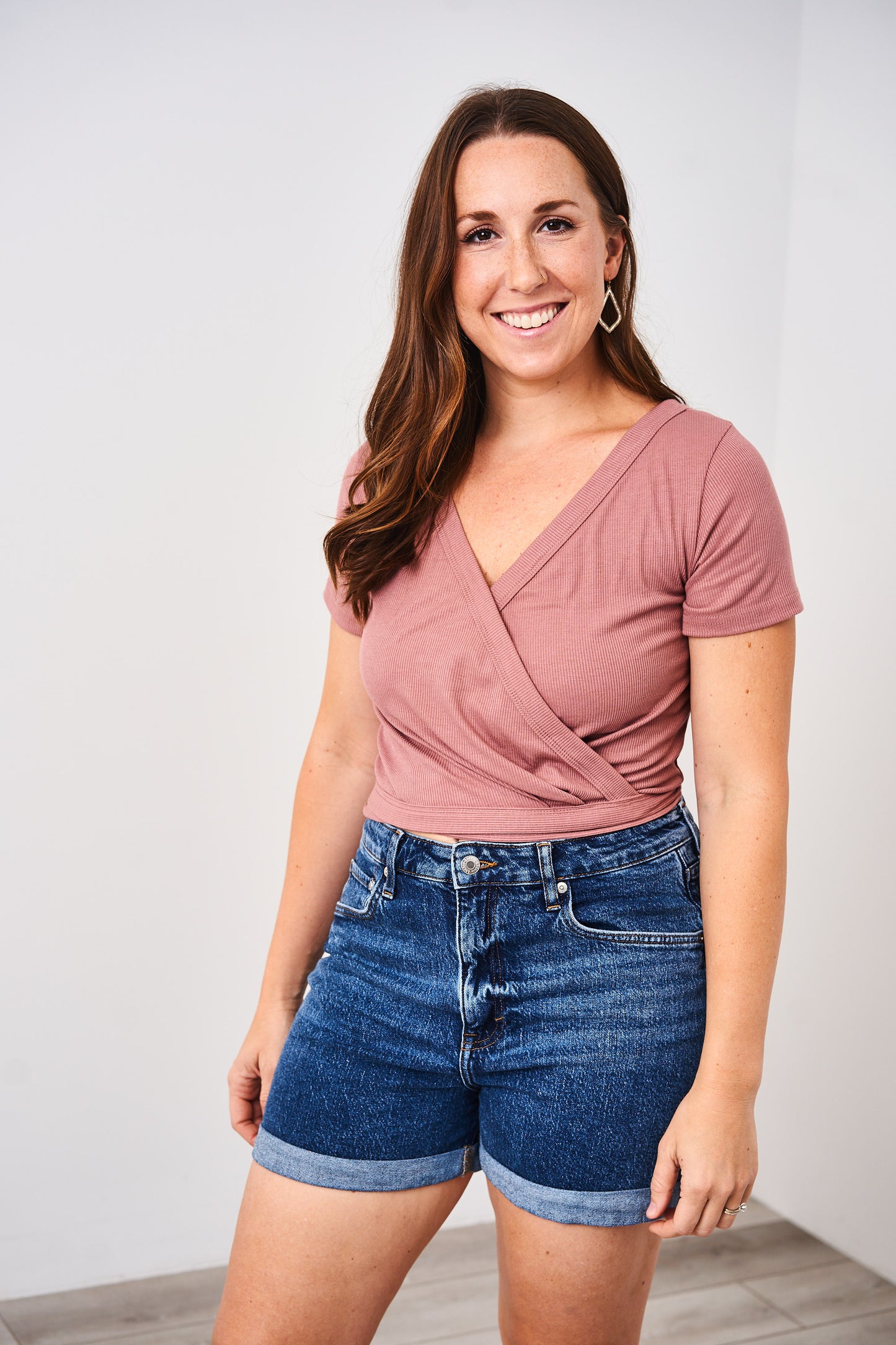 Latched Mama Ribbed Short Sleeve Nursing Wrap Top