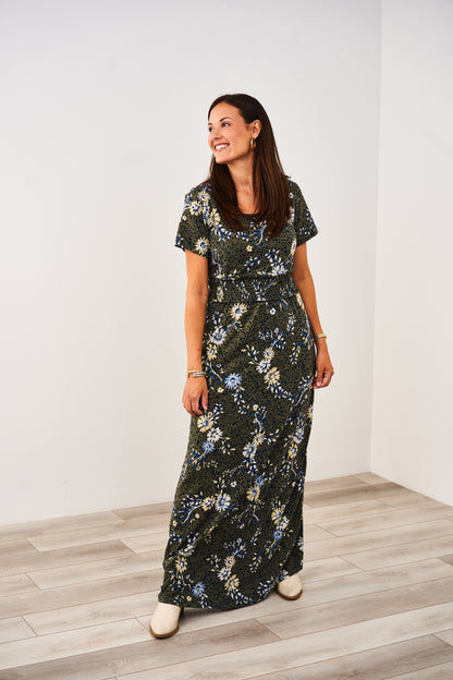 Latched Mama Ruched Maxi Nursing Dress
