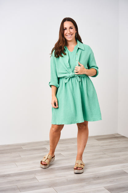 Latched Mama Coastline Cotton Zip Nursing Dress