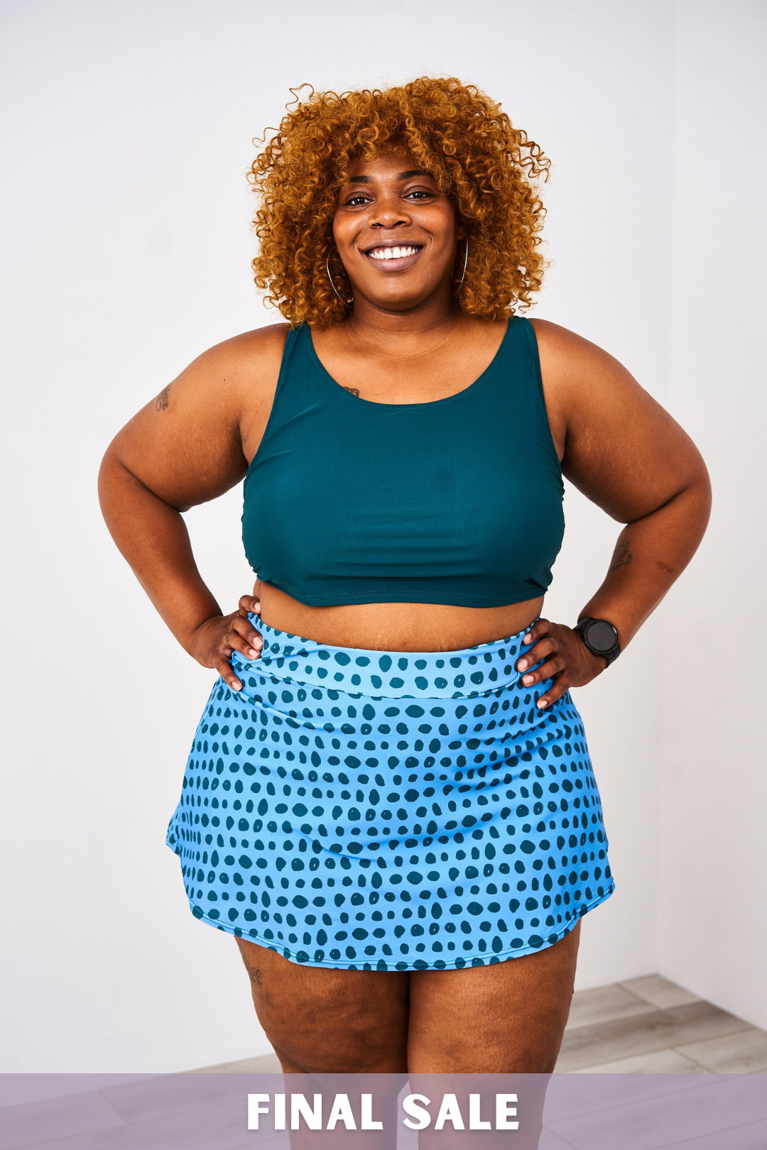 Polka dot swim skirt sales