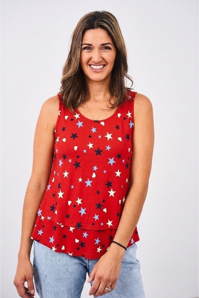 Latched Mama Stars & Hearts Swing Nursing Tank