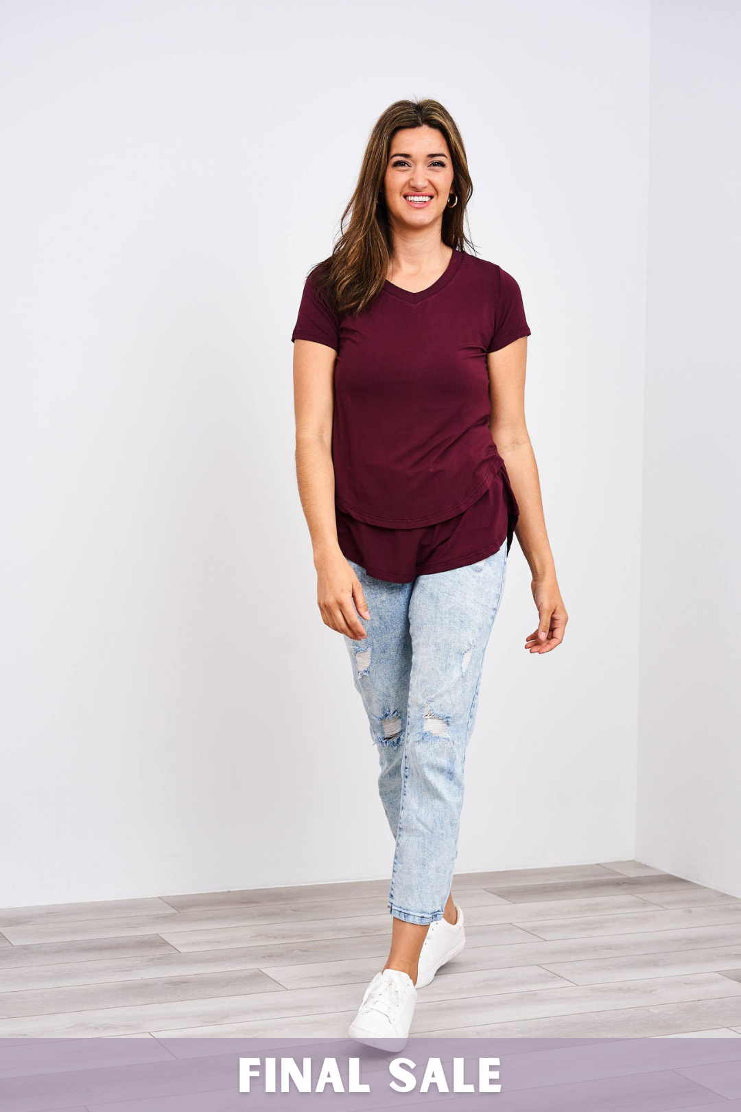 Latched Mama V-Neck Boyfriend Nursing Tee - Final Sale