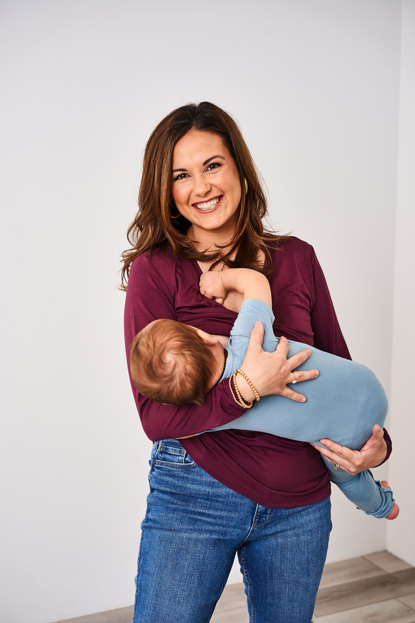 Latched Mama Go-To V-Neck Long Sleeve Nursing Top