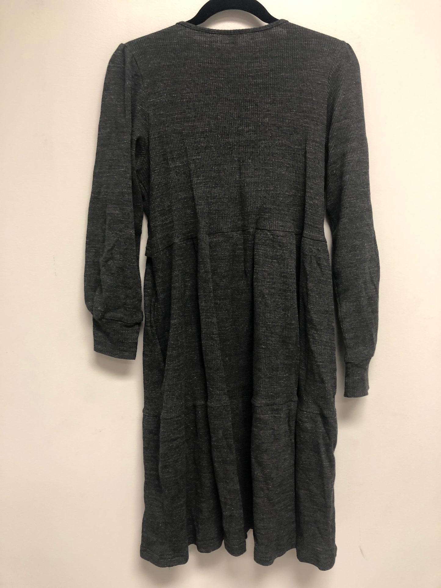 Outlet 6337 - Latched Mama Waffle Knit Nursing Dress - Dark Charcoal - Medium