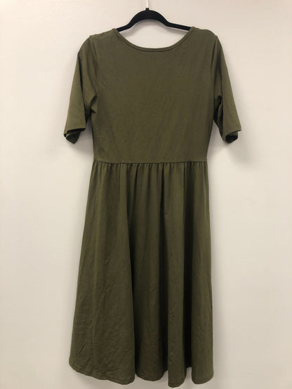 Outlet 5539 - Latched Mama Classic Cotton Nursing Dress - Olive - Large