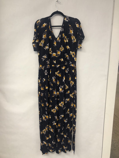Outlet 6299 - Latched Mama V-Neck Nursing Jumpsuit - Canary Blooms - 1X