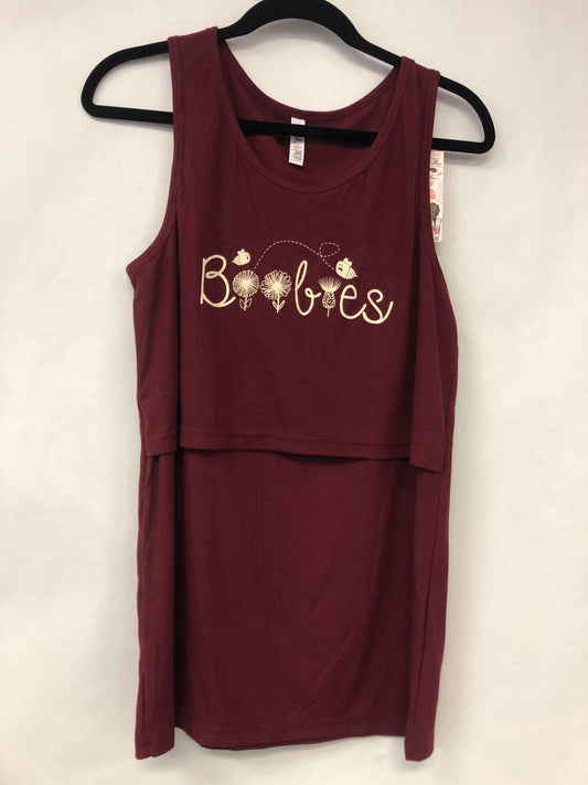 Outlet 6243 - Latched Mama Boo-Bees Nursing Tank - Wine - Extra Large