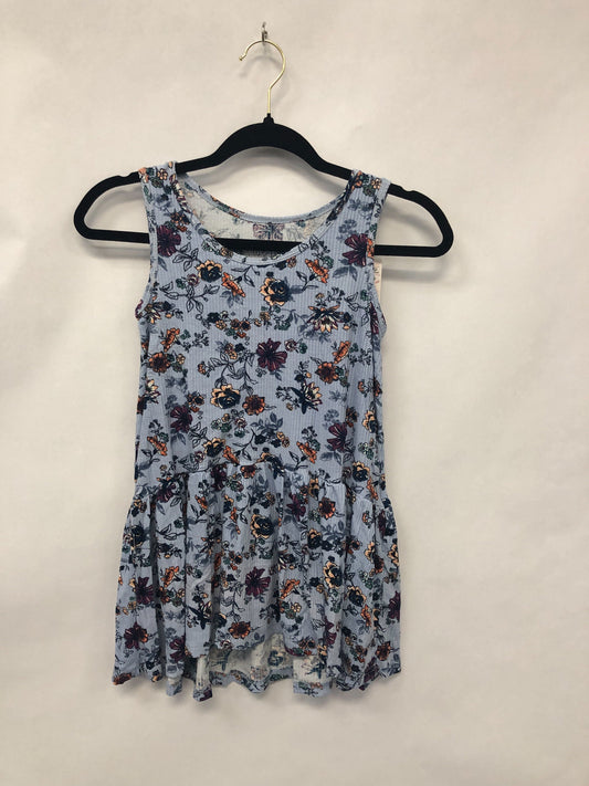 Outlet 6044 - Latched Mama Babydoll Nursing Tank - Ribbed Blue Bliss - Extra Extra Small