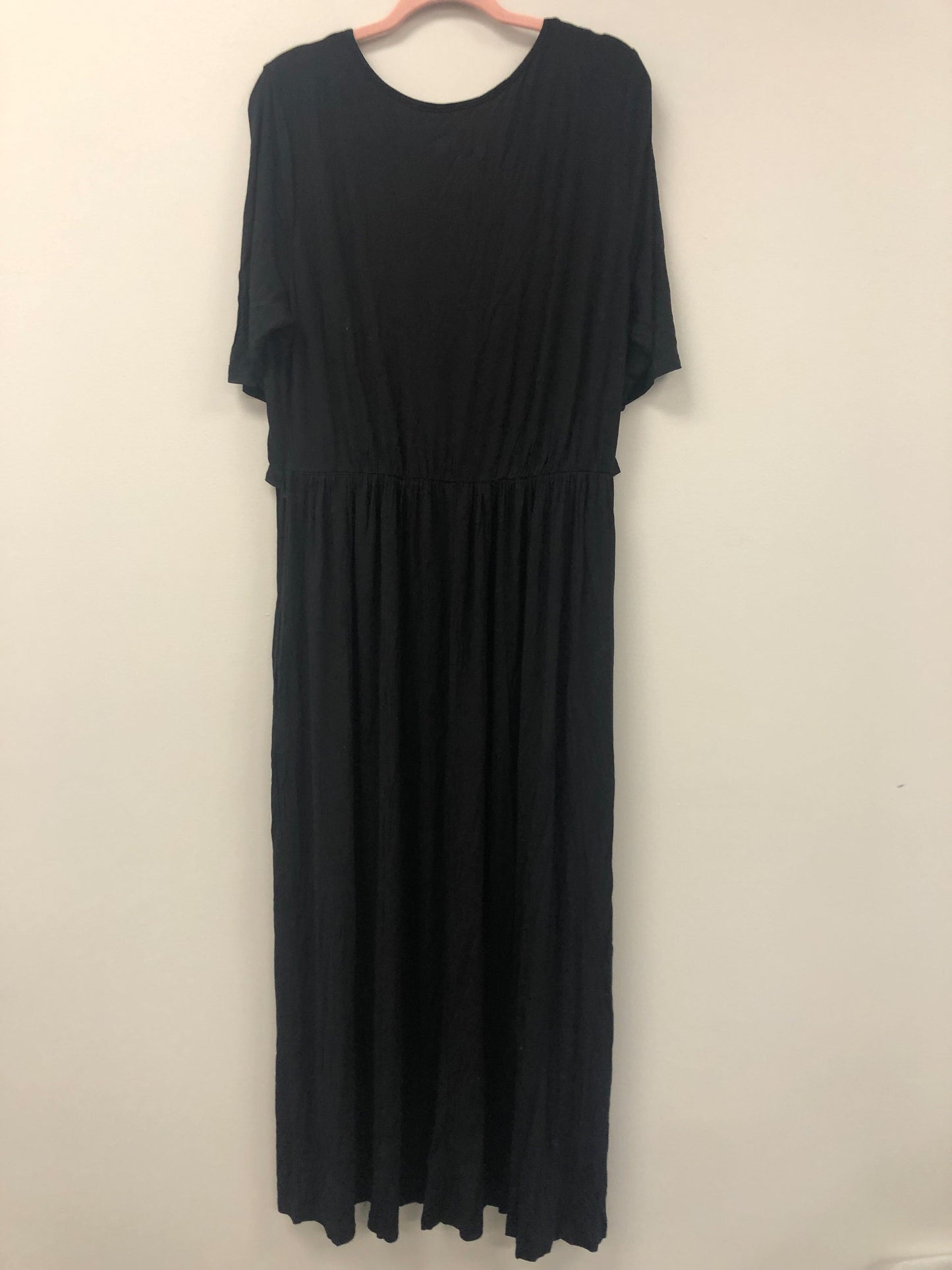 Outlet 5673 - Latched Mama Front Knot Nursing Maxi Dress - Black - 2X